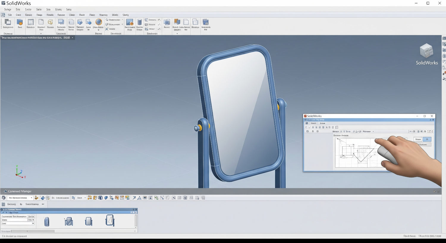 crear una pieza espejo en SolidWorks
