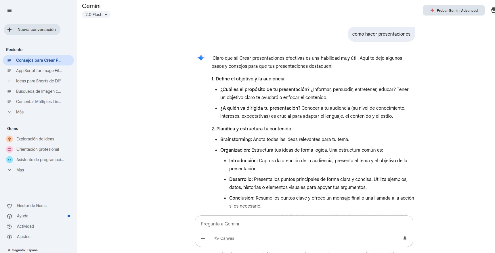 Cómo hacer presentaciones con Gemini