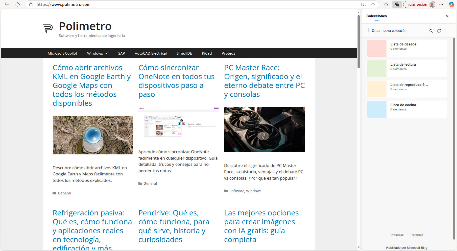 Colecciones en Microsoft Edge