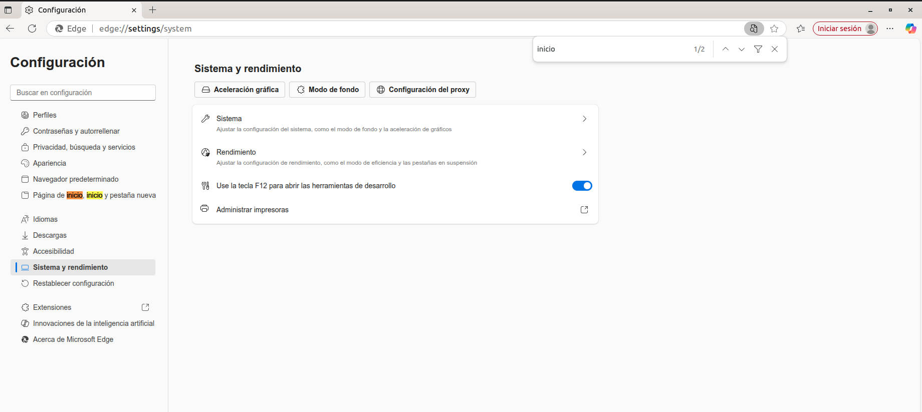 Evitar inicio automático de Microsoft Edge