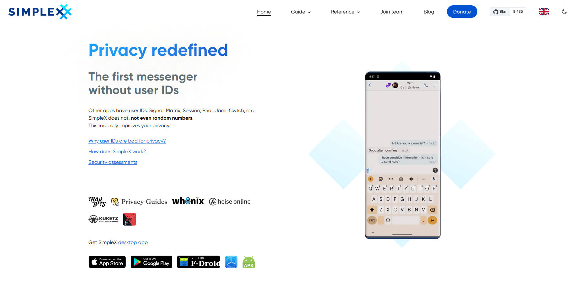 Qué es simpleX chat