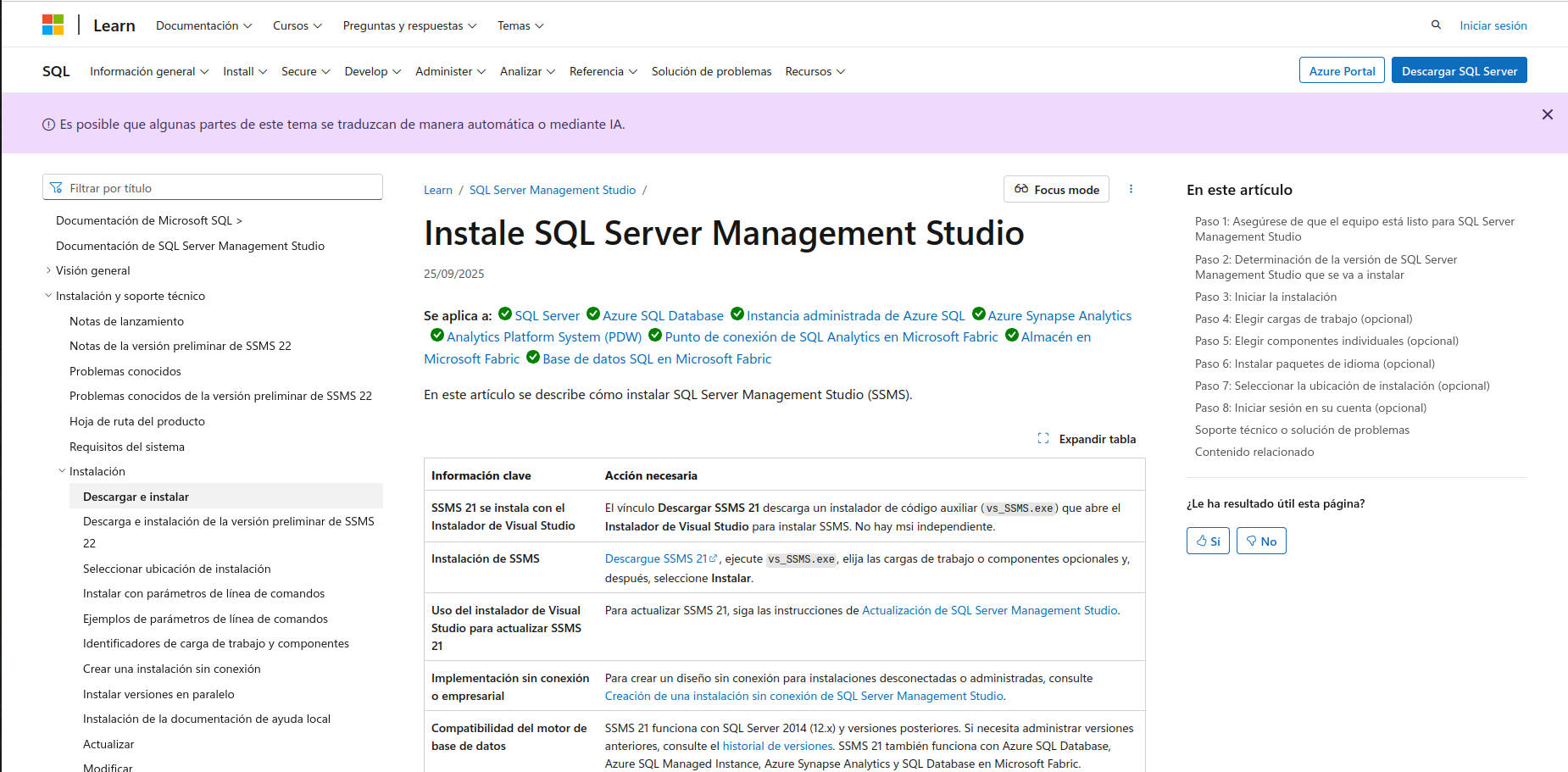 Cómo descargar e instalar SQL Server Management Studio